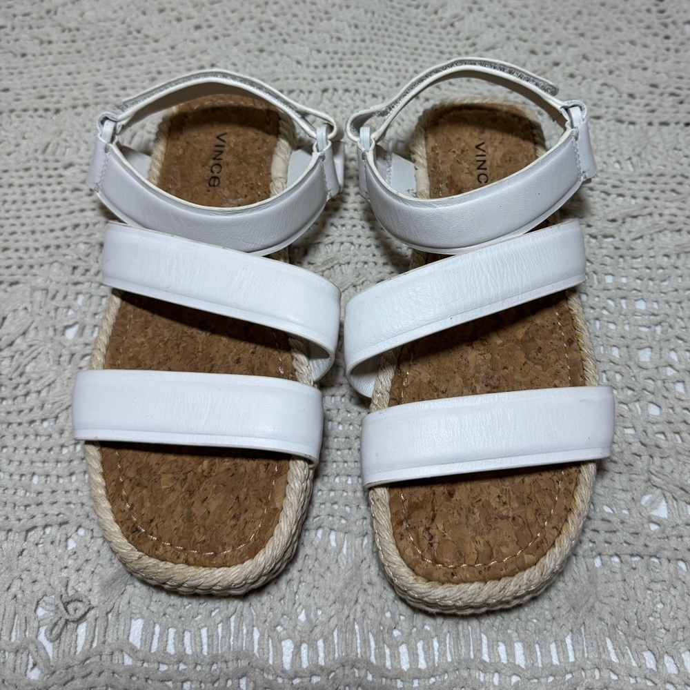 Vince White Strap Sandals Size 6.5 - Picture 1 of 6